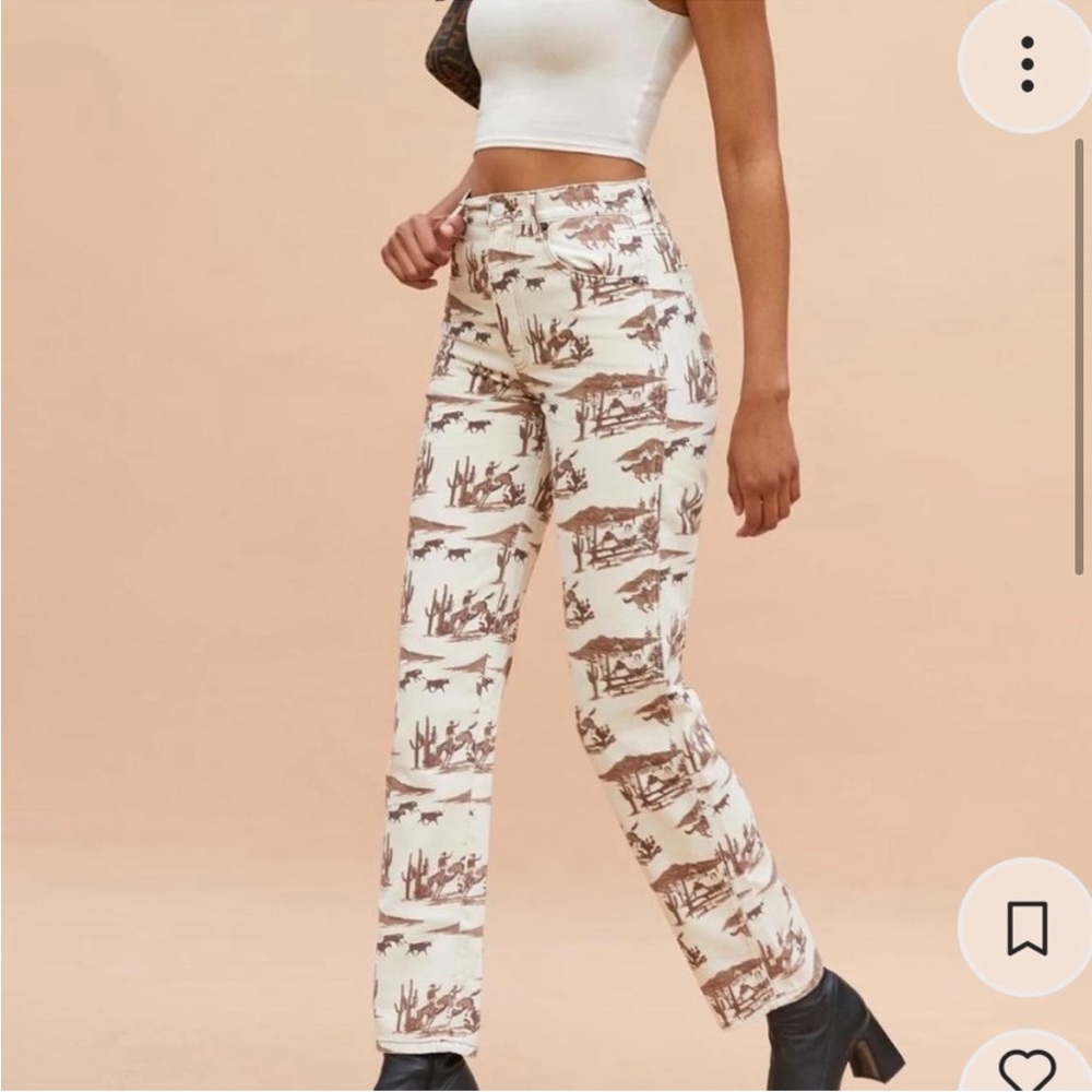Reformation Sonora High Rise Straight Jeans cowboy horses 🐎